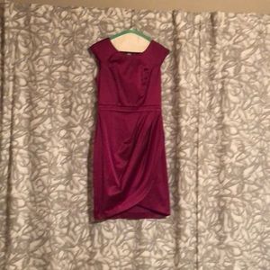 Magenta satin cocktail dress